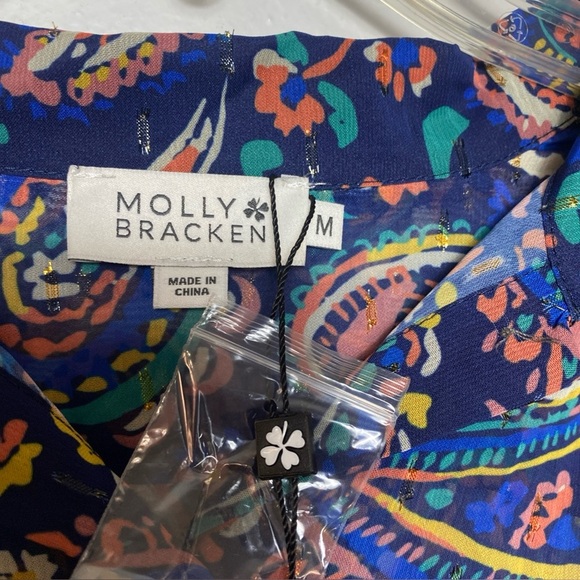 Molly Bracken Loose Paisley Shirt size M - Picture 11 of 13